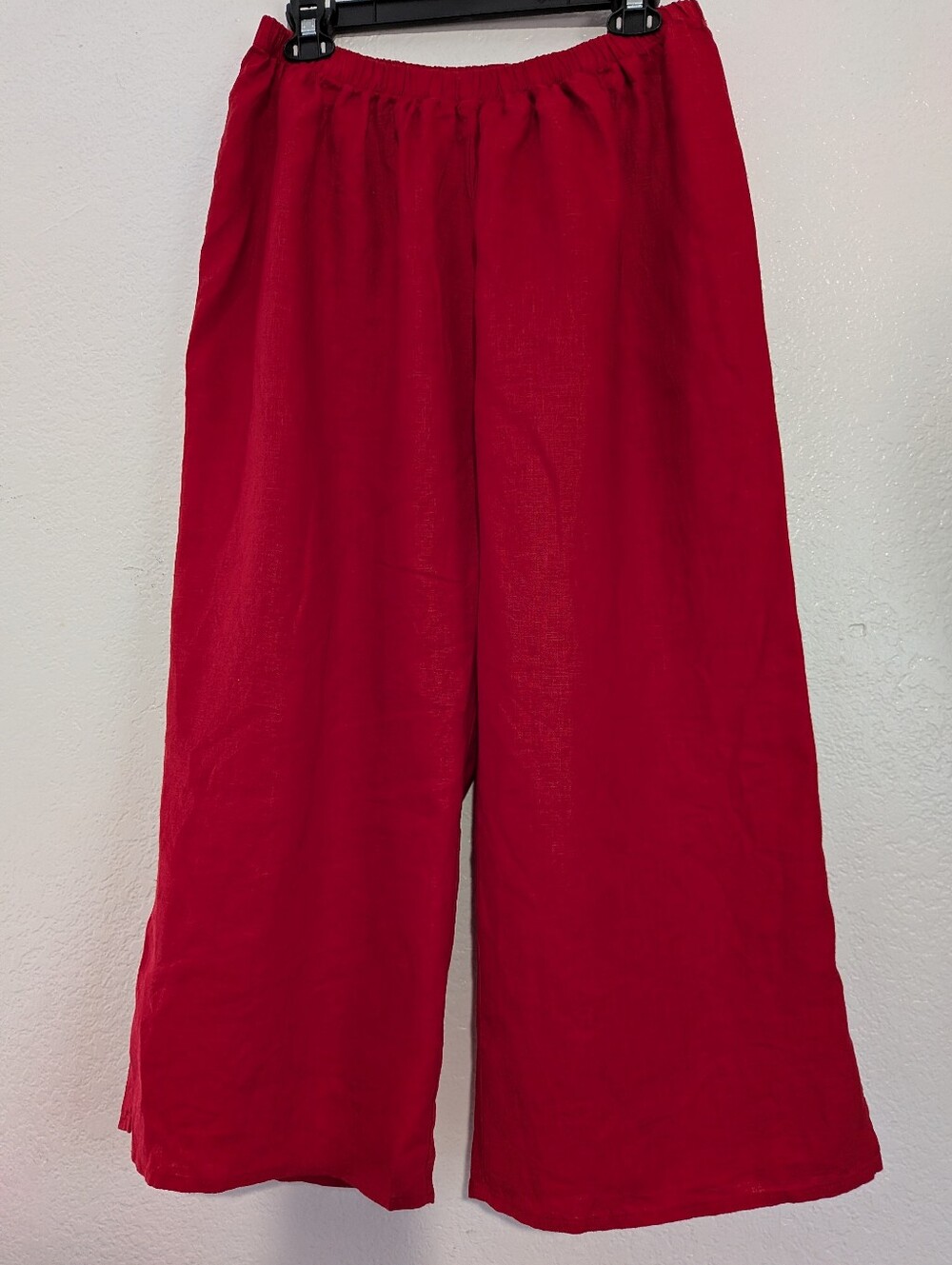 NWT FLAX Red Linen Wide Legged Pants Size X-Large